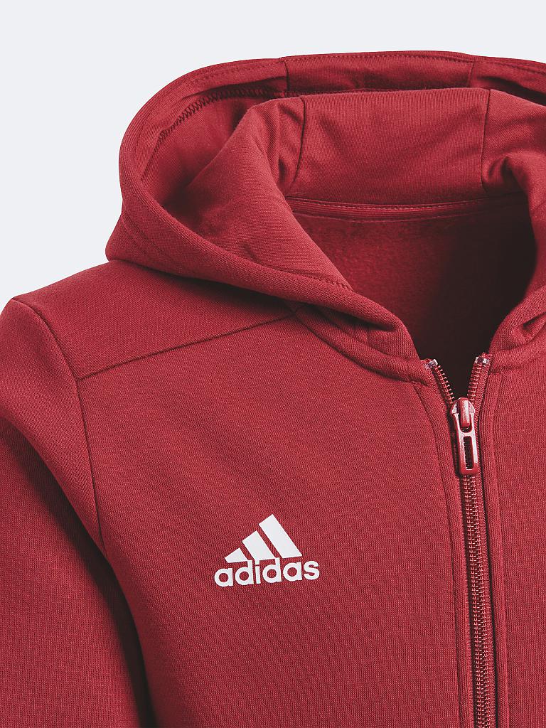 ADIDAS Mädchen Kapuzenjacke Essentials 3 Streifen rot | 110 ADIDAS Mädchen Kapuzenjacke Essentials 3 Streifen rot | 110